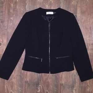 Calvin Klein Black Zip Up Blazer